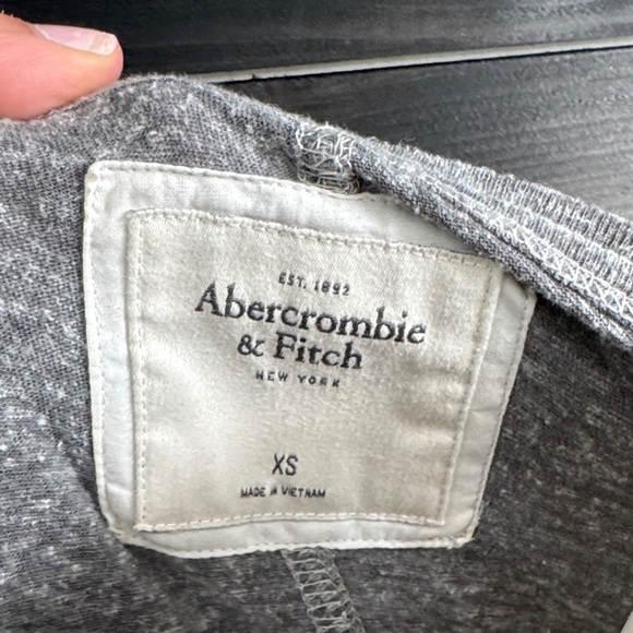 Y2K Abercrombie & Fitch Gray Crochet Henley Thermal Long Sleeve Vintage XS - Picture 4 of 5